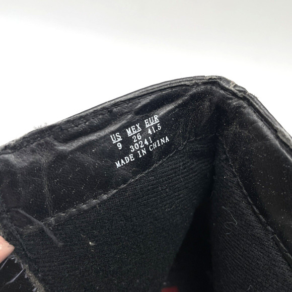 Vintage 90s Y2K Bongo 'HIPSTER' Black Faux Leather Block Heel Ankle Booties US9 - Picture 10 of 15